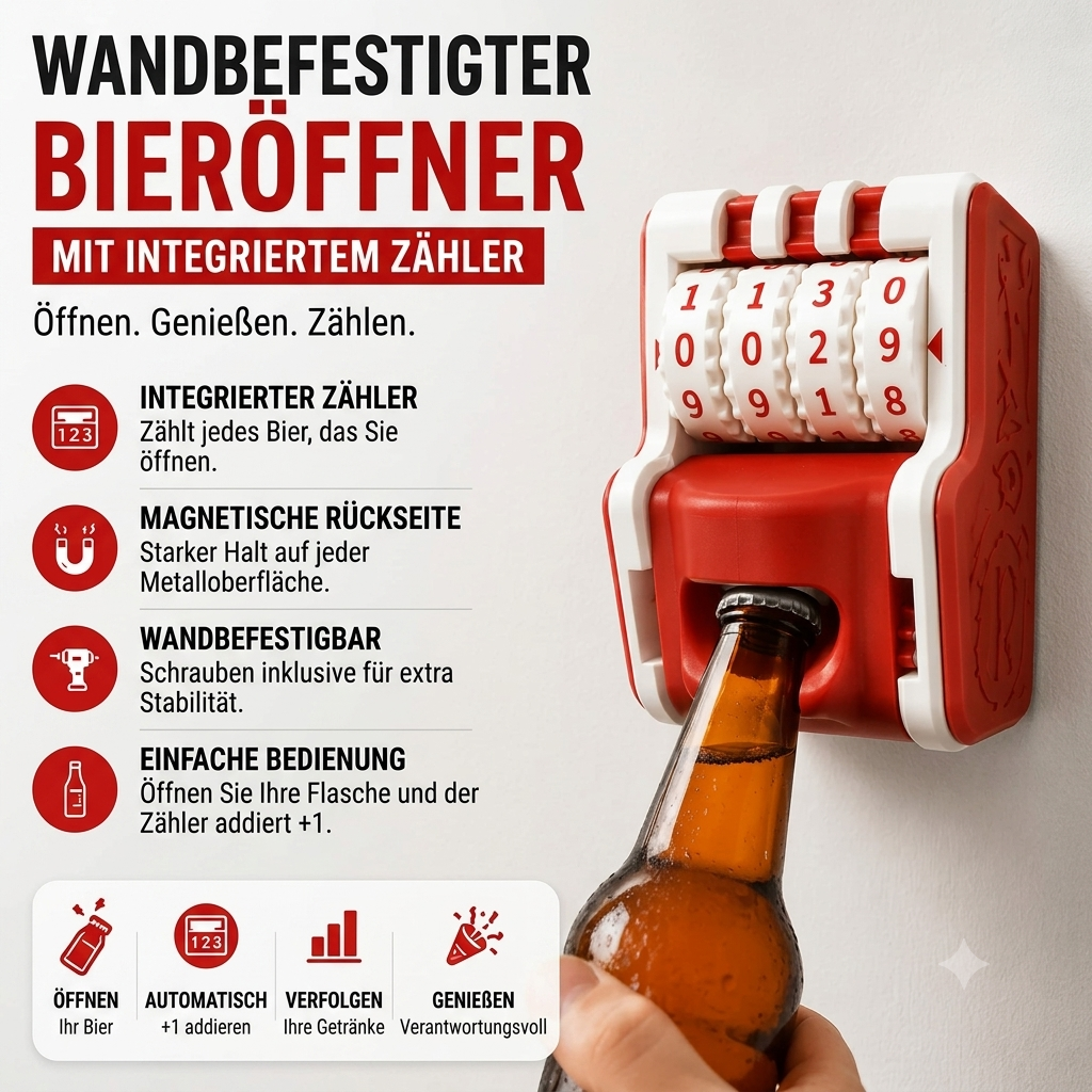 Bierflaschenzähler mit Öffner